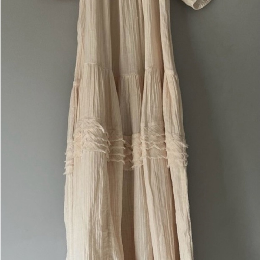 Free People Elegant Cream Sunday Stroll Oversized Embroided Maxi Dress - Picture 14 of 15
